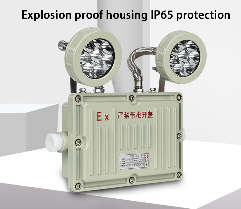 2 X 8W Спецификации Перезаряжаемый двухголовый выходной свет Взрывобезопасное аварийное освещение Светодиодный свет