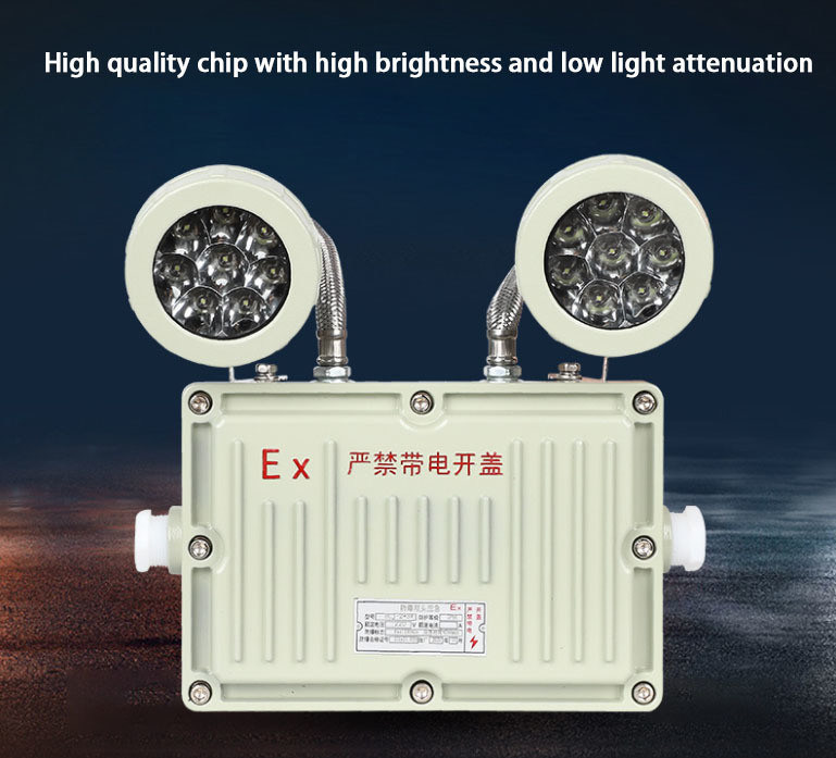 2 X 8W Спецификации Перезаряжаемый двухголовый выходной свет Взрывобезопасное аварийное освещение Светодиодный свет